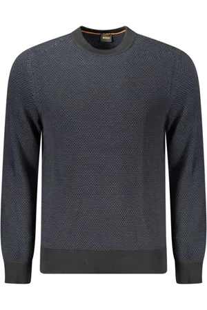 HUGO BOSS Homme, Pulls, Noir, Taille: M Pull col rond avec logo emblématique