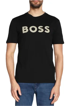 HUGO BOSS Homme, Tops, Noir, Taille: M T-shirt Noir en Coton avec Logo