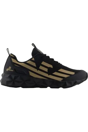 EA7 Homme, Chaussures, Noir, Taille: 41 1/3 EU Baskets Casual en Textile Noir avec Semelle en Caoutchouc de 4cm