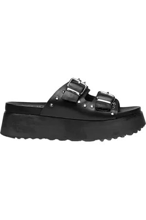 Cult Femme, Chaussures, Noir, Taille: 39 EU Sandales Noires pour Femmes