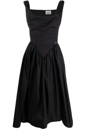 Vivienne Westwood Femme, Robes, Noir, Taille: 40 FR Robe Noire à Col en V Corset