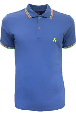 Peuterey Homme, Tops, Bleu, Taille: L Polo Fluo Logo Bleu Coton