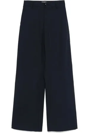 BARENA Femme, Pantalons, Bleu, Taille: 34 FR Pantalon en Coton Bleu Marine