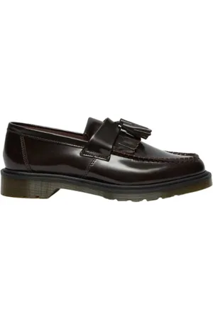 Dr. Martens Homme, Chaussures, Rouge, Taille: 40 EU Mocassins Classiques en Cuir avec Pompon