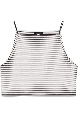 R13 Femme, Tops, Blanc, Taille: 36 FR Tee-shirt à rayures avec encolure halter