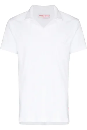 Orlebar Brown Homme, Tops, Blanc, Taille: M Polo en Coton, Sans Bouton, Fabriqué au Portugal