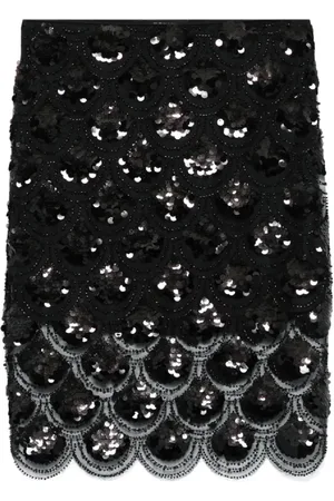 ROTATE Femme, Jupes, Noir, Taille: 32 FR Jupe Crayon Chic à Paillettes Noire
