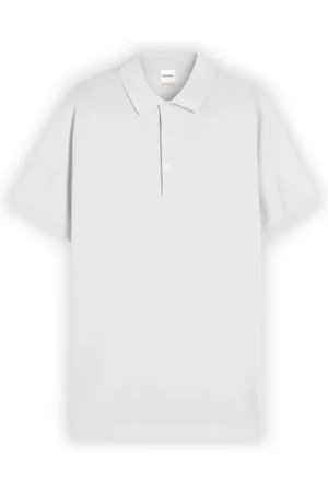 Aspesi Homme, Tops, Blanc, Taille: L Polo en coton avec boutons en nacre