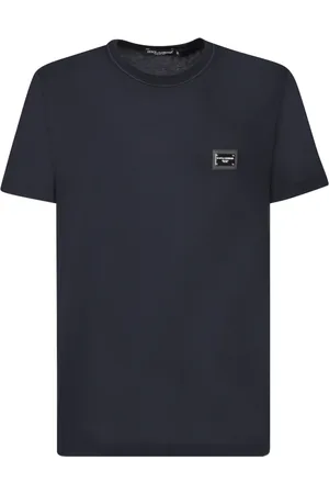 Dolce & Gabbana Homme, Tops, Bleu, Taille: M T-shirt bleu avec col rond