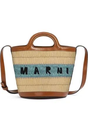 Marni Femme, Sacs, Brun, Taille: ONE Size Veste en Mélange de Coton Marron avec Finition en Cuir