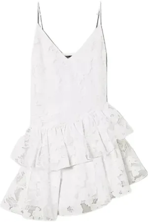 Twin-Set Femme, Robes, Blanc, Taille: 38 FR Robe Courte en Organza Floral