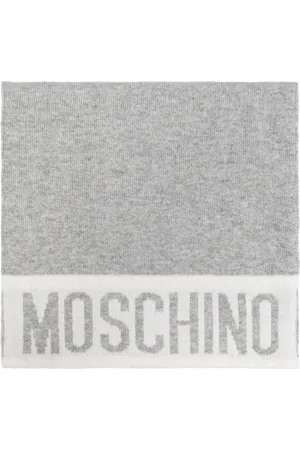 Moschino Unisex, Accessoires, Gris, Taille: ONE Size Écharpe avec logo