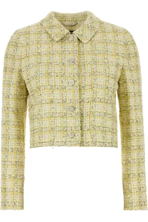 VERSACE Femme, Vestes, Jaune, Taille: 36 FR Ensemble Blazer et Gilet Tweed Multicolore