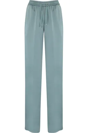 HERNO Femme, Pantalons, Bleu, Taille: 42 FR Pantalon Droit Bleu Clair