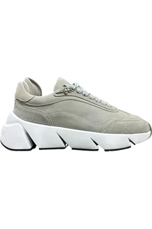 Paciotti Homme, Chaussures, Gris, Taille: 40 EU Baskets Nabuk Gris avec Impression Logo