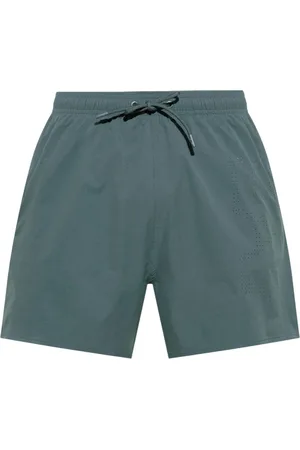 EA7 Homme, Maillots de bain, Bleu, Taille: S Shorts de plage verts avec cordon de serrage