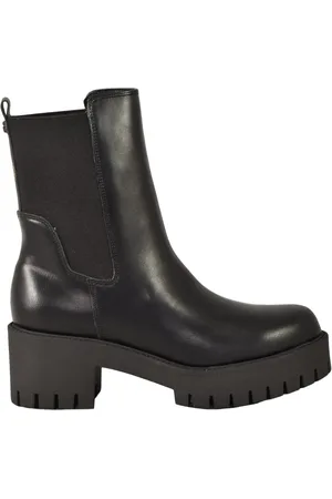 Guess Femme, Chaussures, Noir, Taille: 37 EU Bottine en cuir avec semelle en caoutchouc
