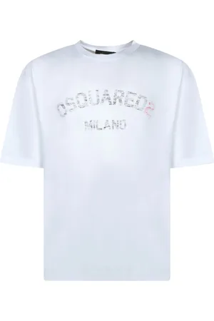 Dsquared2 Homme, Tops, Blanc, Taille: XS T-shirt en Coton Blanc