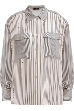 Twin-Set Femme, Blouses et Chemises, Multicolore, Taille: 42 FR Chemise Rayée en Satin Femme