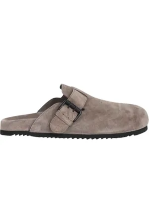 vic matiè Homme, Chaussures, Gris, Taille: 41 EU Sabot en daim avec semelle en cuir