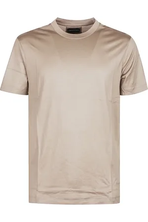 Emporio Armani Homme, Tops, Brun, Taille: 2XL T-shirt Décontracté en Coton