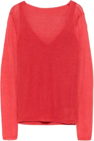 Paloma Wool Femme, Tops, Rouge, Taille: 40 FR Rouge Vif Col en Scoop Manches Longues