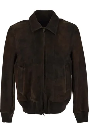 SALVATORE SANTORO Homme, Vestes, Brun, Taille: M Bomber en Daim avec Large Col