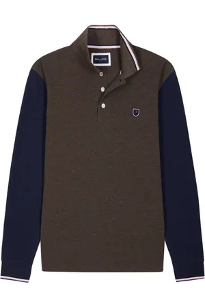 Eden Park Homme, Tops, Brun, Taille: S Polo avec Col Jacquard
