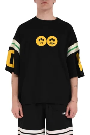 BARROW Homme, Tops, Noir, Taille: M T-shirt en jersey avec décoration souriante