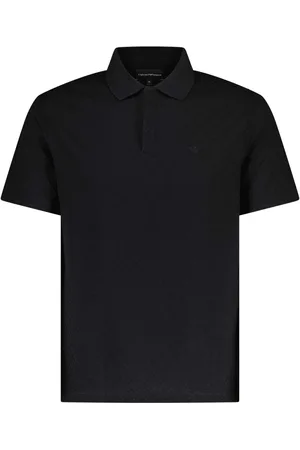 Emporio Armani Homme, Tops, Noir, Taille: L Polo Élégant avec Logo Brodé
