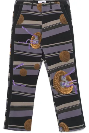Kiko Kostadinov Homme, Pantalons, Multicolore, Taille: L Noir Bouton Pression Fermeture Éclair Passants Poches