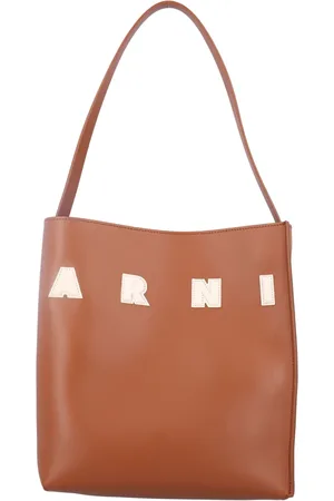 Marni Femme, Sacs, Brun, Taille: ONE Size Sac à Main avec Puffy Patches en Ivoire
