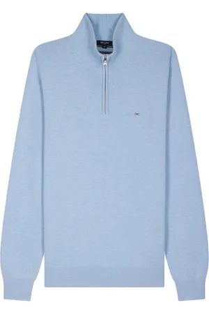 Eden Park Homme, Pulls, Bleu, Taille: 3XL Pull en laine et coton avec zip