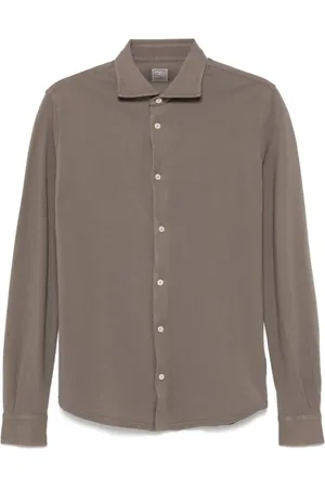 FEDELI Homme, Chemises, Brun, Taille: L Chemise en coton italienne