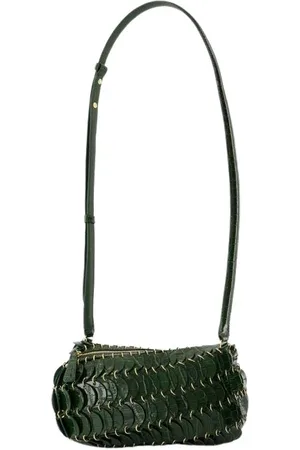 Paco rabanne Femme, Sacs, Vert, Taille: ONE Size Sac bandoulière vert métal avec fermeture magnétique