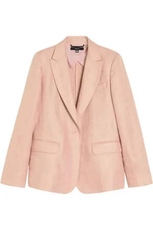 Max Mara Femme, Vestes, Rose, Taille: 36 FR Blazer rose en lin avec revers