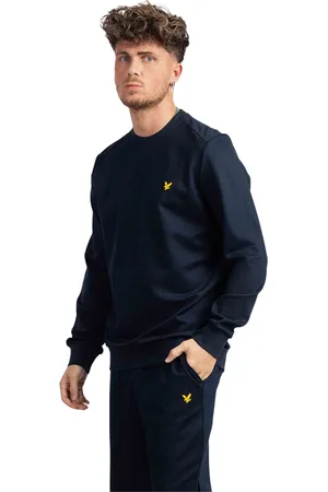 Lyle & Scott Homme, Sweatshirts et sweats à capuche, Bleu, Taille: M Pull en polaire Fly Bleu Foncé