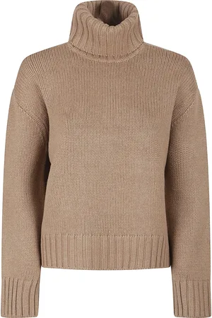 Fabiana Filippi Femme, Pulls, Brun, Taille: 40 FR Pull à col roulé en tricot confortable