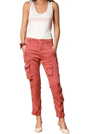 Masons Femme, Pantalons, Rouge, Taille: 40 FR Pantalon Cargo Femme Asia Snake