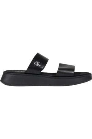 Calvin Klein Femme, Chaussures, Noir, Taille: 41 EU Sandales en Cuir pour l