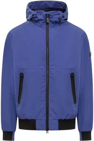 Peuterey Homme, Vestes, Bleu, Taille: M Bomber Bleu en Nylon avec Capuche
