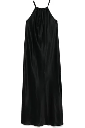 ANTONELLI Femme, Robes, Noir, Taille: 36 FR Robe Élégante en Mélange de Soie Noire