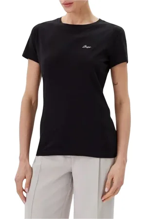 HUGO BOSS Femme, Tops, Noir, Taille: 36 FR T-shirt Femme en Coton Collection Printemps/Été