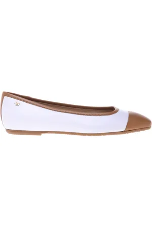 BALDININI Femme, Chaussures, Blanc, Taille: 41 EU Leather and nappa ballerina flat