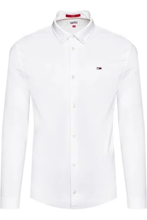 Tommy Hilfiger Homme, Chemises, Blanc, Taille: L Chemise Blanche Slim Fit à Manches Longues