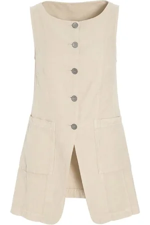 Bitte Kai Rand Femme, Vestes, , Taille: 40 FR Élégant Gilet Long Ivoire Inaka