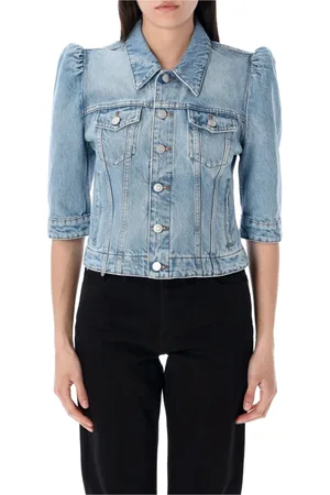 COPERNI Femme, Vestes, Bleu, Taille: 38 FR Bleached Denim Jacket Slim Fit