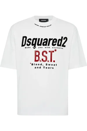 Dsquared2 Homme, Tops, Blanc, Taille: XS T-shirt blanc avec col rond manches courtes