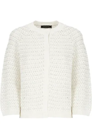 Fabiana Filippi Femme, Pulls, Blanc, Taille: 38 FR Pull en Coton Blanc avec Paillettes