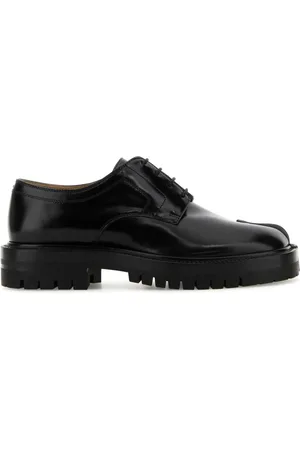 Maison Margiela Femme, Chaussures, Noir, Taille: 37 EU Chaussures Tabi en Cuir Noir à Lacets